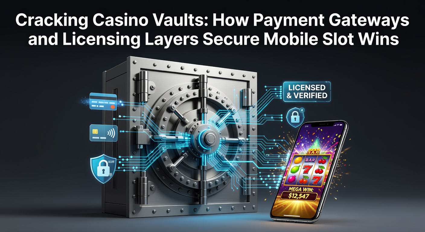 Digitale Tresore mit Schlössern und Schlüsseln symbolisieren die mehrschichtige Sicherheit von Zahlungs-Gateways in mobilen Casinos